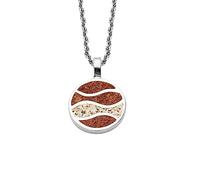 DUR Schmuck Kette STRANDWELLEN Strandsand und Bernsteinsand, Silber 925/- rhodiniert 42cm (K2897)