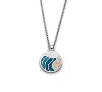 DUR Schmuck Kette WELLE 2.0 Strandsand/Steinsand blau, Silber 925/- rhodiniert 45cm (K2958) Erbskette