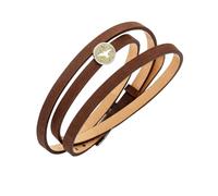 DUR Schmuck Lederarmband braun (58cm) mit Strandsandelement Möwe F343, Silber 925/- (A1597)