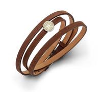 DUR Schmuck Lederarmband Wickelarmband Braun mit Sandelement SANDSTRAND A1597 (F246 Kompass)