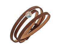 DUR Schmuck Lederarmband Wickelarmband Braun mit Sandelement SANDSTRAND A1597 (F248 Ahoi blau)
