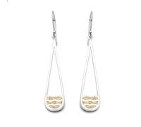DUR Schmuck Ohrhänger Strandwellen Strandsand, Silber 925/- rhodiniert (O5137)