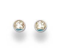 DUR Schmuck: Ohrring, Ohrstecker AHOI Rügen mit Strandsand und Steinsand blau O5327