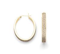 DUR Schmuck: Ohrringe, Creole, oval 36,8mm" mit Strandsand, vergoldet, O5570