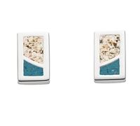 DUR Schmuck Ohrstecker DUETT Strandsand/Steinsand, Silber 925/- rhodiniert (O5418)