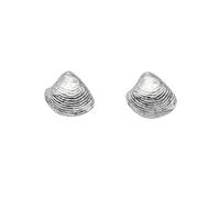 DUR Schmuck Ohrstecker HERZMUSCHEL 2.0 Silber 925/- rhodiniert (O5638)
