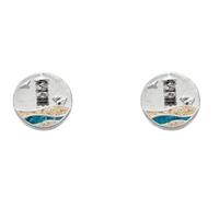 DUR Schmuck Ohrstecker Pilsumer Leuchtturm, Strandsand/Steinsand, Silber 925/- rhod. (O5634)