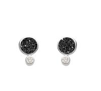 DUR Schmuck Ohrstecker POLARSTERN 2.0 Lavasand, Zirkonia, Silber 925/- rhodiniert (O5607)