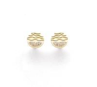 DUR Schmuck Ohrstecker Strandwellen 2.0 Strandsand Silber 925/- vergoldet (O5517)