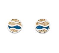 DUR Schmuck Ohrstecker STRANDWELLEN Strandsand, Steinsand, Silber 925/- rhodiniert (O5138)