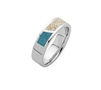 DUR Schmuck Ring DUETT Steinsand/Strandsand, Silber 925/- rhodiniert (R5883) (56)
