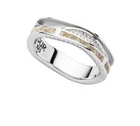 DUR Schmuck Ring FEHMARNSUNDBRÜCKE Strandsand Silber 925/- rhod. (R5835) (54 (17.2))