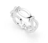Dur Schmuck Ring FISCH 925/- Sterlingsilber rhodiniert (R5546) (58 (18.5))
