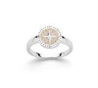 DUR Schmuck Ring KOMPASSROSE 2.0 Strandsand Silber 925/- rhodiniert R5970 RingSize 58 (18.5)