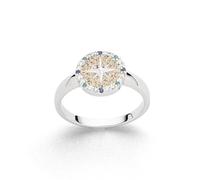 DUR Schmuck Ring KOMPASSROSE 2.0 Strandsand & Zirkonia Silber 925/- rhodiniert R5967 RingSize 56 (17.8)