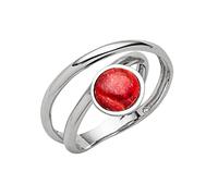 Dur Schmuck Ring Koralle Silber 925/- rhodiniert (R5877) (58 (18.4))