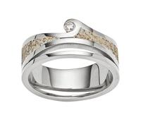 DUR Schmuck Ring MAUI Strandsand & Zirkonia Silber 925/- rhodiniert, 10mm (R6118) (60 (19.1))