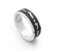 DUR Schmuck: Ring, Nachtring "Nordsee" 7 mm mit Lavasand, R6037 RingSize 60 (19.1)