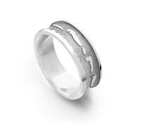 DUR Schmuck: Ring "Nordsee" 7 mm innen matt, hell rhodiniert, R6038 RingSize 58 (18.5)