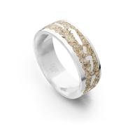 DUR Schmuck: Ring, Strandring "Nordsee" 7 mm mit Strandsand, R6036 RingSize 56 (17.8)