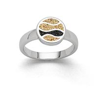 DUR Schmuck Ring Strandwellen Lavasand/ Strandsand, Silber 925/- rhodiniert (R5671), 56 (17.8)