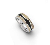 DUR Schmuck Ring Strandwellen Strandsand, Lavasand, Silber 925/-rhodiniert (R5594), 52 (16.6)