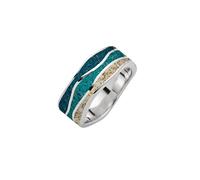 DUR Schmuck Ring Strandwellen Strandsand, Steinsand, Silber 925/- rhod. (R5588) (58 (18,4 mm))