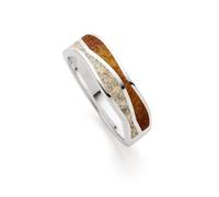 DUR Schmuck: Ring "Welle" mit Strandsand und Bernsteinsand R5846 RingSize 52 (16.6)
