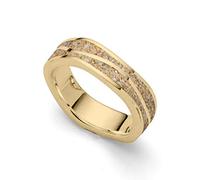 DUR Schmuck Ring WELLEN, Strandsand, Silber 925/- goldplattiert (R5294) R5294.58