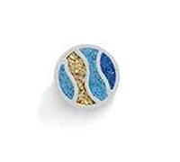 DUR Schmuck Schiebeelement F164 Welle blau 10mm für Wickelarmband, Silber 925/- rhodiniert