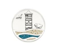 DUR Schmuck Schiebeelement Strandwellen PILSUMER LEUCHTTURM Strandsand/Kyanit, Silber 925/- rhod. (F408) für Wickelarmband A1586 und A1704