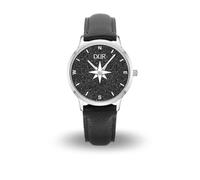 DUR Schmuck:Uhr 40er Kompass 2.0" mit Lavasand, Lederband schwarz, DW020