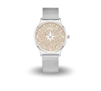 DUR Schmuck: Uhr 40er Kompass 2.0" mit Strandsand, Mesh Band Edelstahl, DW017
