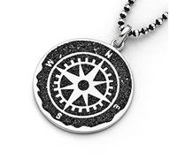 DUR Schmuck Unisex Anhänger Kompass Lavasand, Silber 925/- (P3203)