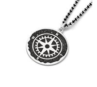 DUR Schmuck Unisex Anhänger Kompass Lavasand, Silber 925/- (P3203)