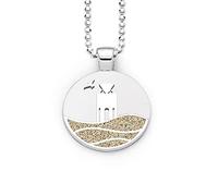 DUR Schmuck Unisex Anhänger Strandwellen "Kap Norderney" Strandsand, Silber 925/-rhodiniert (P3894)