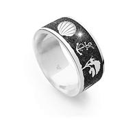 DUR Schmuck Unisex Nachtring OSTSEE, Lavasand, Silber 925/- rhodiniert (R5230) (52 (16.6))