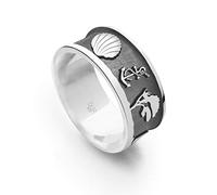 DUR Schmuck Unisex Ring OSTSEE 2, oxidiertes Silber 925/- rhodiniert (R5231) (60 (19.1))