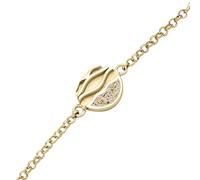 DUR Schmuck zierliches Armband Strandwellen, Silber 925/- vergoldet 16,5cm + 3cm Verlängerung (A1883)