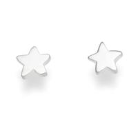 DUR Stern Ohrstecker aus poliertem 925er Sterling-Silber - Eleganter, zeitloser Schmuck für jeden Anlass, Maße: 5 x 5 mm, S1408