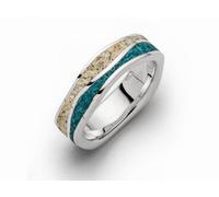 DUR Damen Ring STRANDWELLEN Steinsand blau, 925er Sterling-Silber und echter Strandsand R5105