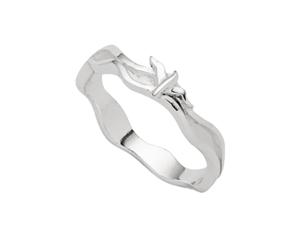 DUR Strandwellen Möwe Damen Ring aus Sterling-Silber in der Farbe Silber, Größe: 58, R5764.58
