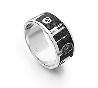 DUR Unisex Nachtring"München" aus 925er Silber Größe 54 (17.2) R4778.54, 54 (17.2)