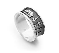 DUR Unisex Ring"Bremen" Stadtring dunkel rhodiniert aus 925er Silber Größe 56 (17.8) R5655.56, 56 (17.8)