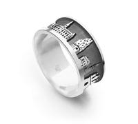 DUR Unisex Ring"Hamburg" Stadtring dunkel aus 925er Silber Größe 58 (18.5) R5414.58, 58 (18.5)