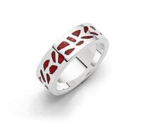 DUR Unisex Ring Wandel aus 925 Sterling Silber mit Koralle, Größe: 58 (18.5), R5693.58