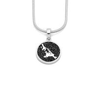 DUR Usedom klein Damen Anhänger aus Sterling-Silber in der Farbe Silber, Schwarz, Maße: 24x15mm, P3346