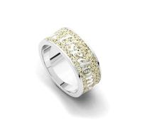 DUR Usedom Ring aus 925 Sterling Silber mit Lavasand, Größe: 52, Silber/Schwarz, R4684.52