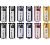 Durable® 12 Stück Sortiert Schlüsselanhänger mit Beschriftungsfeld & KEY CLIP - DAS ORIGINAL - Schlüssel-Anhänger mit Schlüsselring zum Beschriften - Schlüssel Holder mit Easy Clips schnell & einfach