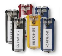 Durable® 24 Stück Sortiert Schlüsselanhänger mit Beschriftungsfeld & KEY CLIP - DAS ORIGINAL - Schlüssel-Anhänger mit Schlüsselring zum Beschriften - Schlüssel Holder mit Easy Clips schnell & einfach